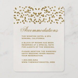 Gold Glamour Glitter Confetti Wedding Insert Card
