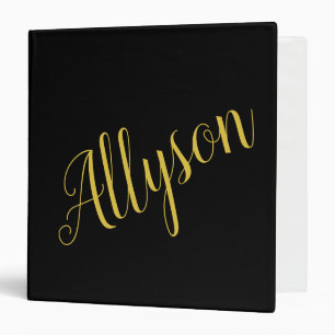 Gold glamour personalized   3 ring binder