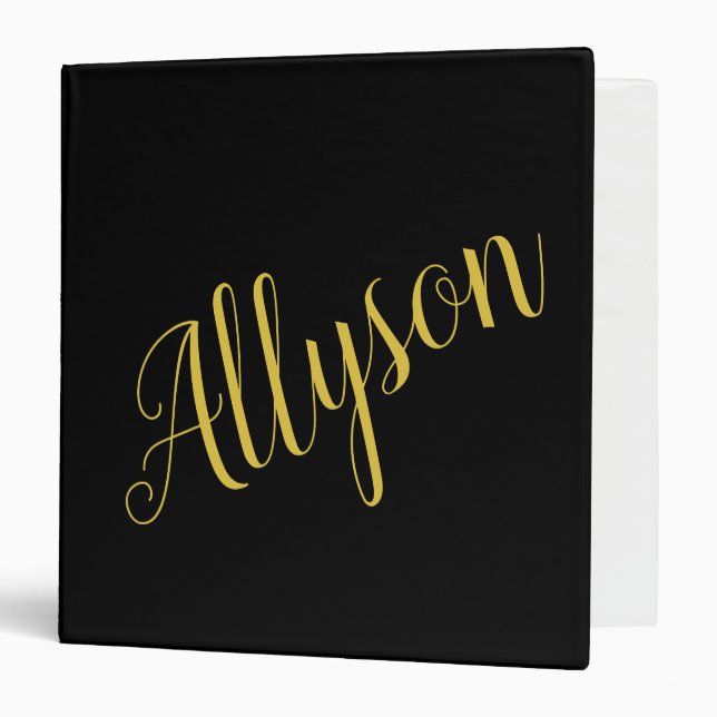 Gold glamour personalized   3 ring binder (Front/Inside)