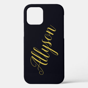 Gold glamour personalized iPhone 12 case