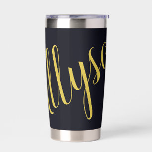 Gold glamour personalized insulated tumbler