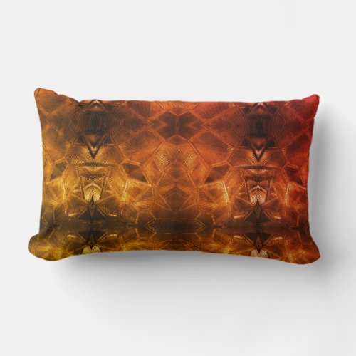 Gold Glass Antique Style Handsome Textural Pattern Lumbar Pillow