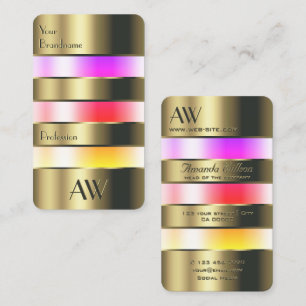 Gold Glass Can Optics Colorful Fluids and Monogram Business Card