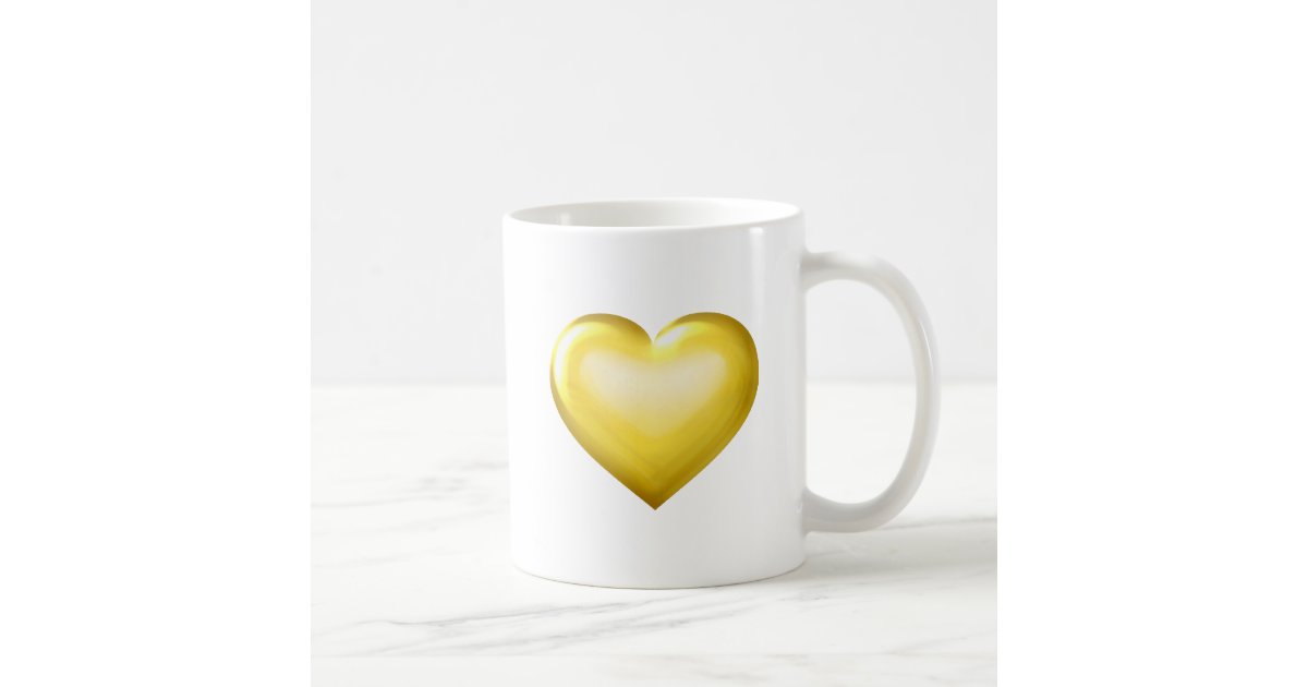 Gold Heart Glass Coffee Mugs, Glass Coffee Cups