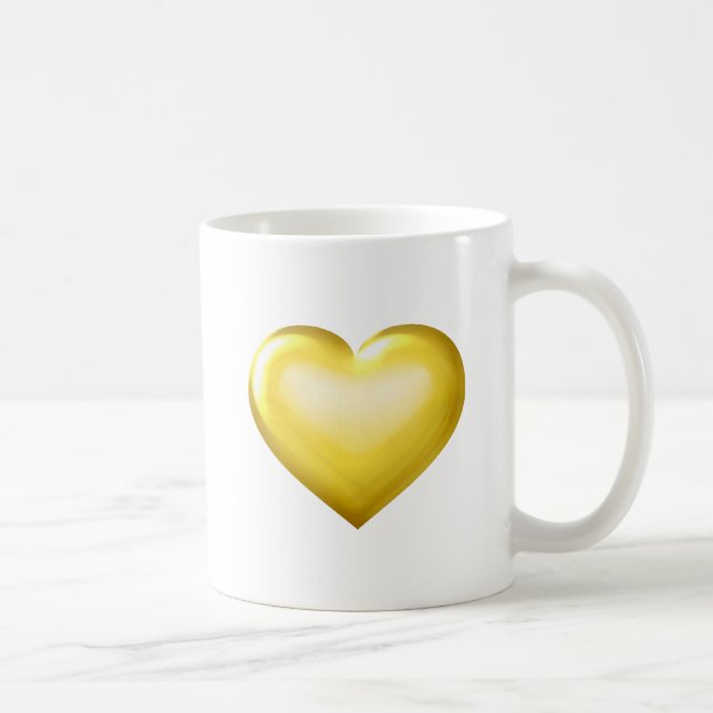 Gold Glass Heart  Coffee Mug (Right)