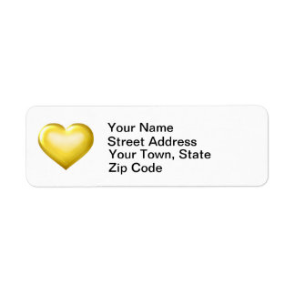 Gold Glass Heart Label