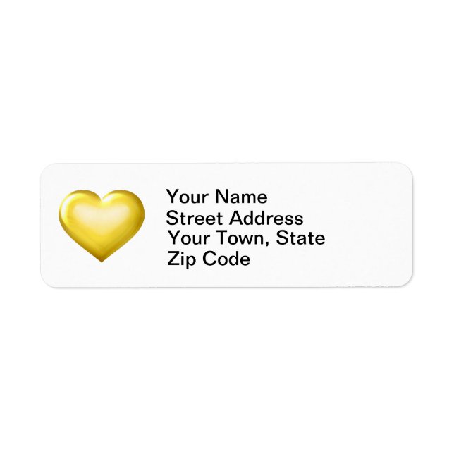 Gold Glass Heart Label (Front)