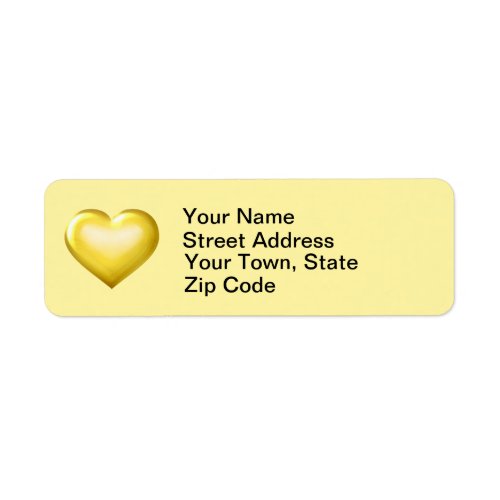 Gold glass heart label