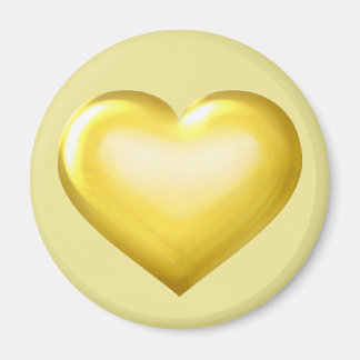Gold glass heart magnet