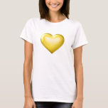 Gold glass heart T-Shirt<br><div class="desc">This t-shirt features a gold heart with a glassy appearance at its center. Click "Customize it!" to re-size/re-position the gold glass heart,  change the t-shirt color,  and/or add personalized text. Choose font style,  size,  and color. The gold glass heart design is great for a 50th wedding anniversary celebration.</div>