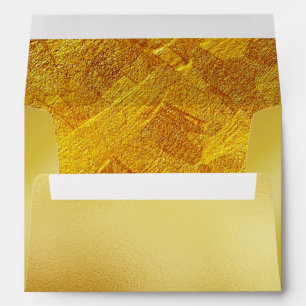 Gold Glass Metal Foil Faux Glitter Wedding Envelope