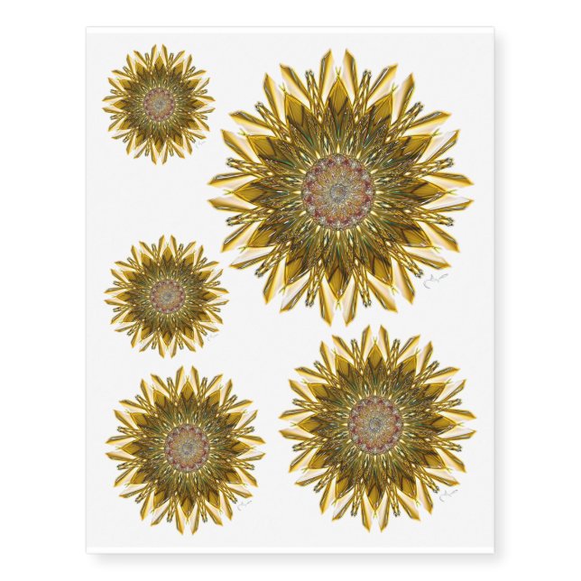 Gold Glass Star Temporary Tattoos (Front)