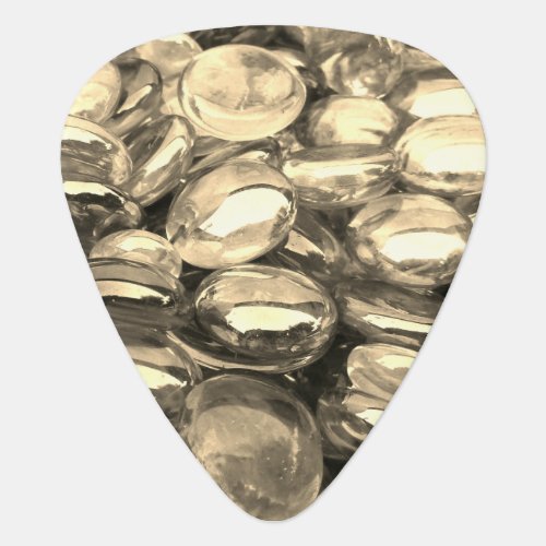 Gold Glass Stones Guitar Pick