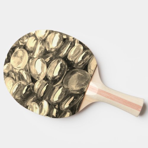 Gold Glass Stones  Ping Pong Paddle