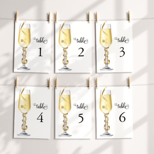 Gold Glass Table Number Card