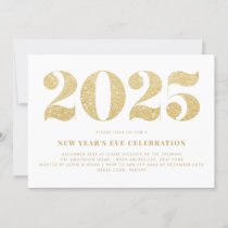 Gold Glitter 2024 New Year's Eve Party Invitation