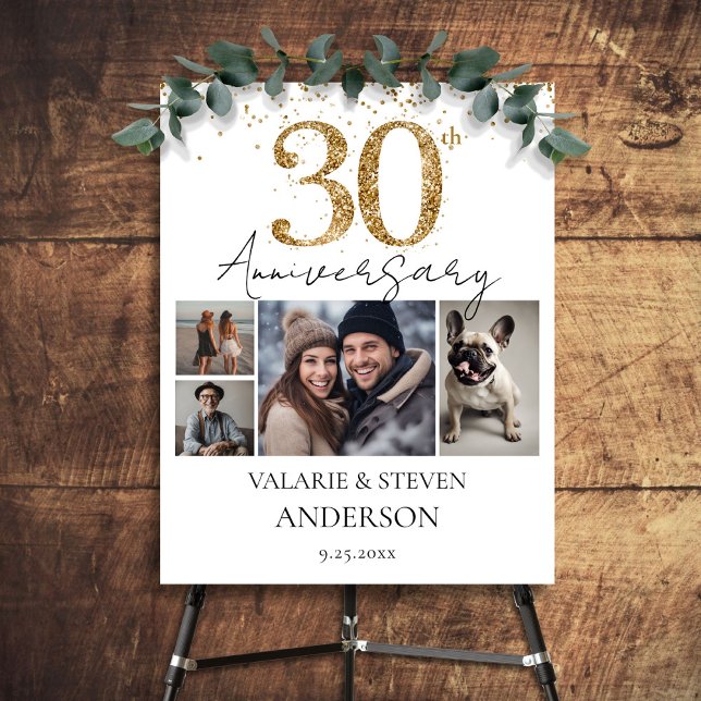 Gold Glitter 4 photo 30th Wedding Anniversary Foam Board (Creator Uploaded)