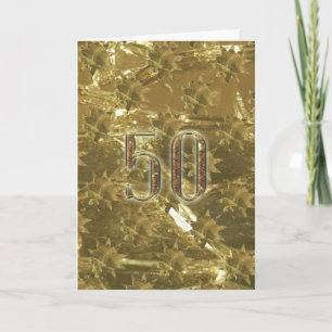 Gold Glitter 50 50th Wedding Anniversary Birthday Card