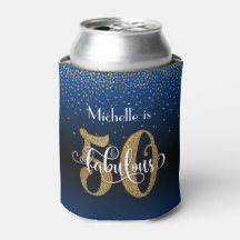 Gold Glitter 50 & Fabulous Blue Ombre Birthday