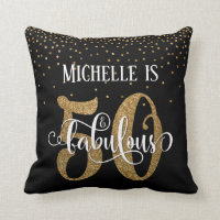 Gold Glitter 50 & Fabulous Typography Birthday