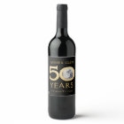 Gold Glitter 50th Anniversary Photo Template Wine
