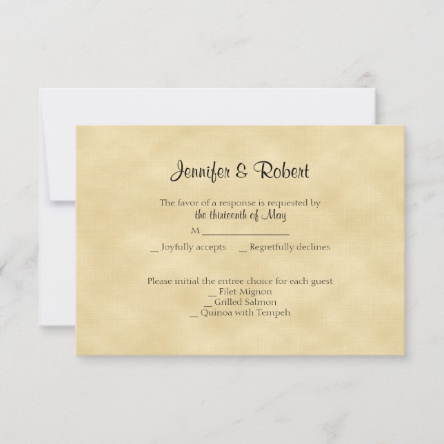 Gold Glitter 50th Anniversary Response Card (Front)