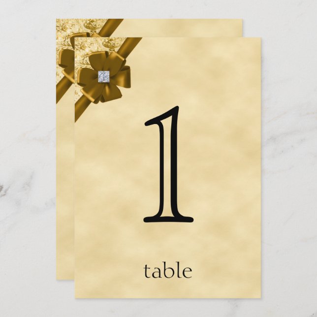 Gold Glitter 50th Anniversary Table Number (Front/Back)