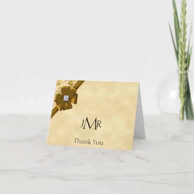 Gold Glitter 50th Anniversary Thank You | Zazzle