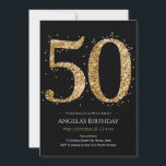 Gold Glitter 50th Birthday Invitation<br><div class="desc">50th Birthday Gold Glitter party template. Available as a digital download printable.
Custom,  personalized,  editable download</div>