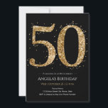 Gold Glitter 50th Birthday Invitation<br><div class="desc">50th Birthday Gold Glitter party template. Available as a digital download printable.
Custom,  personalized,  editable download</div>