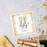 Gold Glitter 50th Birthday Party Napkins<br><div class="desc">This is an elegant and and luxurious 50th Birthday Party paper napkin featuring a golden glitter border, a pair of watercolor champagne glasses and a modern script font. This would be perfect for anyone looking to celebrate their special milestone birthday in style. Please contact the designer for any questions or...</div>