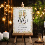 Gold Glitter 50th Birthday Party Welcome Foam Board<br><div class="desc">This is an elegant and luxurious 50th Birthday Party welcome sign featuring a golden glitter border, a pair of watercolor champagne glasses and a modern script font. This would be perfect for anyone looking to celebrate their special milestone birthday in style. Easily update the details on the sign using the...</div>