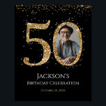 Gold Glitter 50th Birthday Table Top Foam Board<br><div class="desc">50th Birthday Gold Glitter Photo party template. Available as a digital download printable.
Custom,  personalized,  editable download</div>
