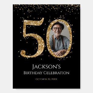 Gold Glitter 50th Birthday Table Top Foam Board