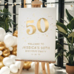 Gold Glitter 50th Fifty Birthday Welcome Party  Foam Board<br><div class="desc">Gold Glitter 50th Fifty Birthday Welcome Party Foam Board</div>