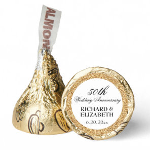 Gold Glitter 50th Wedding Anniversary Hershey®'s Kisses®