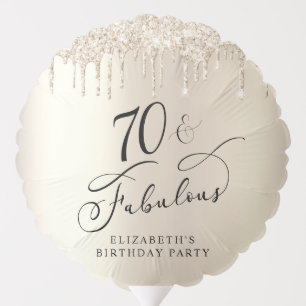 Gold Glitter 70th Birthday Party Balloon