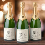 Gold Glitter 70th Birthday Party Sparkling Wine Label<br><div class="desc">Celebrate your seventieth birthday in style with these custom wine labels. "70 & Fabulous" is written in an elegant script against a gold background,  with gold faux glitter dripping from the top. Personalize with your name and party date.</div>