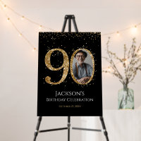 Gold Glitter 90th Birthday Photo
