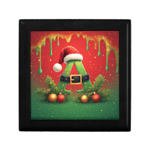 Gold Glitter A For Family Christmas Gift Box