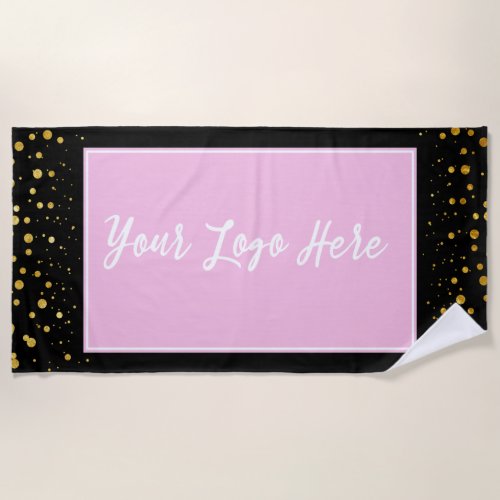 Gold Glitter Add Your Logo Promotional Beach Towel