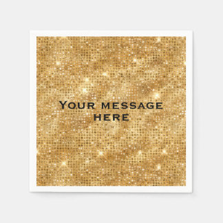 Gold Glitter Add Your Own Text Napkins