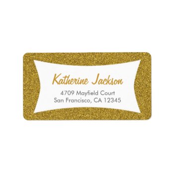 Gold Glitter Address Labels by charmingink at Zazzle