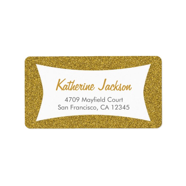 gold Glitter Address Labels (Front)