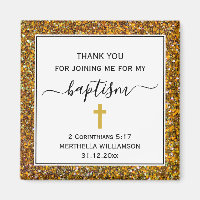 Gold Glitter ADULT BAPTISM Thank You