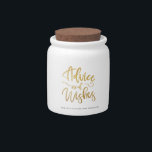 Gold Glitter Advice and Wishes Jar Bridal Shower<br><div class="desc">This Personalized Advice and Wishes Jar will be great for a bridal shower. Can be customized with the future bride's name and the date of the event,  or any other message.</div>