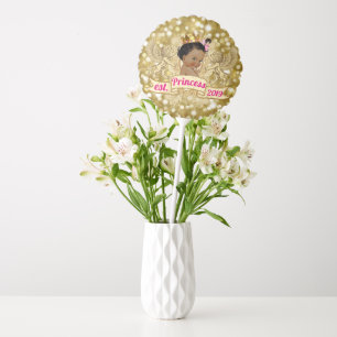 Gold Glitter African Princess Royal Balloon