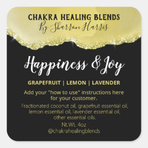 Gold Glitter Agate Blend Labels