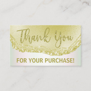 Gold Glitter Agate Thank You Purchase Insert