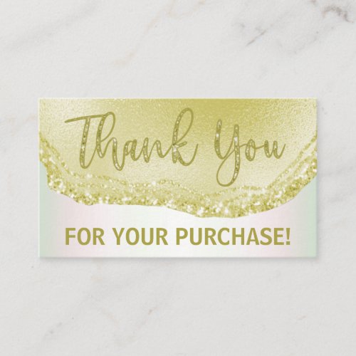 Gold Glitter Agate Thank You Purchase Insert